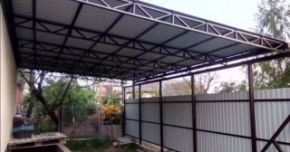 Односкатные навесы из металлопрофиля Краснокамск, цена от 3469 руб.